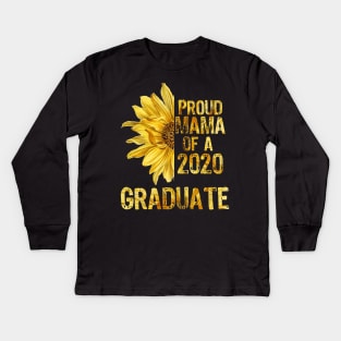 Proud Mama of a 2020 Graduate sunflower Kids Long Sleeve T-Shirt